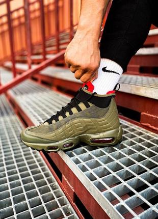 Чоловічі зимові кросівки nike air max sneakerboot 95 "khaki"7 фото