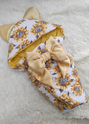Конверт- одеяло на выписку хлопковый, с капюшоном  разные цвета8 фото