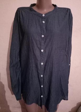 Рубашка из ткани под джинс, размер 24/26