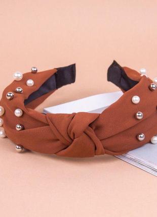 Обруч чалма з перлами