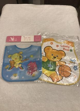 Слюнявчик baby bib із кишенею вловлювачем водонепроникний,