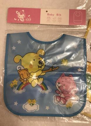 Слюнявчик baby bib із кишенею вловлювачем водонепроникний,2 фото