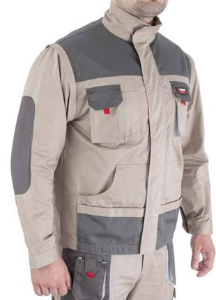Куртка робоча 2 в 1, 100% бавовна, щільність 180 г / м2, xxxl intertool sp-30363 фото