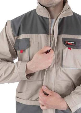 Куртка робоча 2 в 1, 100% бавовна, щільність 180 г / м2, xxxl intertool sp-30369 фото