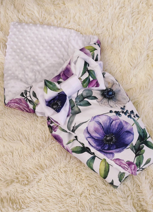 Двусторонний конверт - одеяло на выписку, хлопок, плюш съемный синтепон много расцветок4 фото