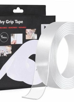 Многоразовая крепежная лента 5 м ivy grip tape / сверхсильная клейкая гелиевая лента