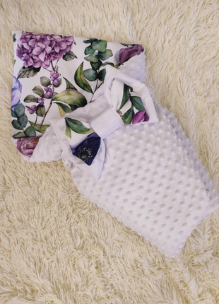 Двусторонний конверт - одеяло на выписку, хлопок, плюш съемный синтепон много расцветок10 фото