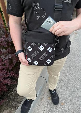 Барсетка puma черного цвета / мужская спортивная сумка через плечо пума / сумка puma4 фото