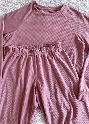 Нежная розовая пижама love to lounge в рубчик4 фото