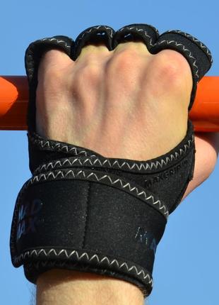 Рукавички для фітнесу спортивні тренувальні для тренажерного залу madmax mfg-303 black/grey l/xl ku-229 фото