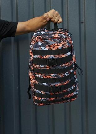 Рюкзак камуфляж оранжевый ромб | рюкзак камуфляжный принт | рюкзак оранжевый принт