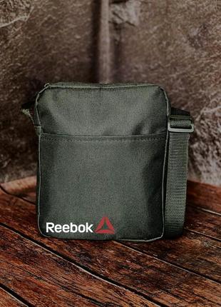 Сумка reebok черного цвета / мужская спортивная сумка через плечо рибок / барсетка reebok