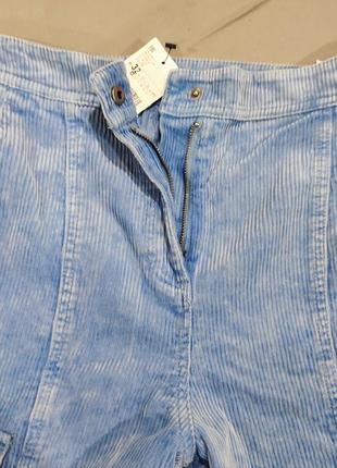Вельветовые брюки карго мом фит слоучи джинсы бойфренды в рубчик6 фото