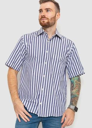 Рубашка мужская классическая в полоску, колір сіро-білий, 201r119