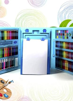 Набір для дитячої творчості у валізі з 208 предметів "чемодан творчості" блакитний9 фото