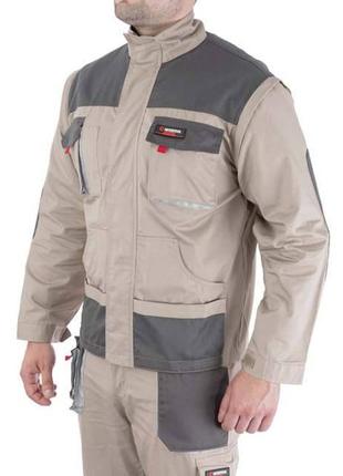 Куртка робоча 2 в 1, 100% бавовна, щільність 180 г / м2, l intertool sp-3033