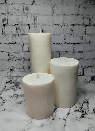 Біла свічка з пальмового воску 10*6см5 фото