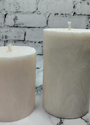 Біла свічка з пальмового воску 10*6см2 фото