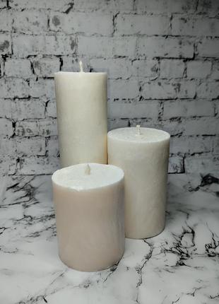 Біла свічка з пальмового воску 10*6см1 фото