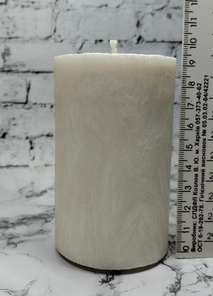 Біла свічка з пальмового воску 10*6см3 фото