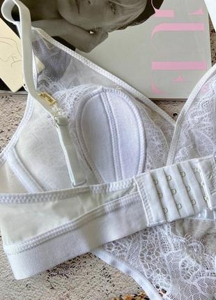 75,80,85в белое кружевное женское нижнее белье комплект4 фото
