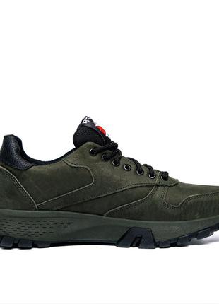 Мужские кожаные кроссовки  reebok green  (в стиле)2 фото