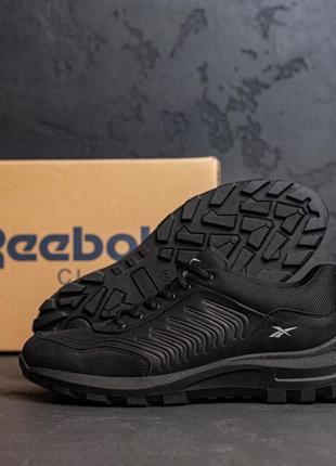 Чоловічі кросівки reebok classic black (в стилі)9 фото