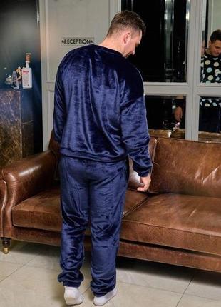 Мужская теплая флисовая пижама домашний костюм3 фото