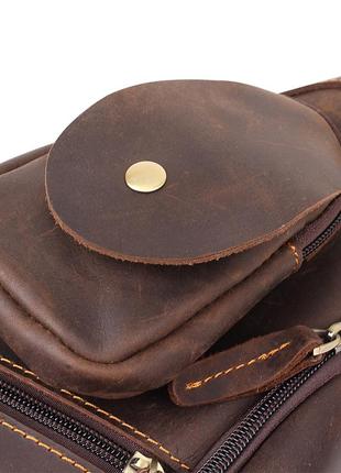 Кожаная мужская винтажная сумка через плечо vintage 20373 коричневый4 фото