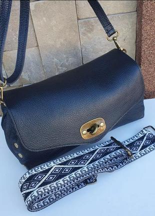 Женская удобная мягкая кроссбоди сумка из натуральной кожи италия2 фото
