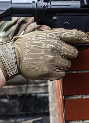 Стрелковые тактические полнопалые летние перчатки wallizard tactical ( олива / койот )