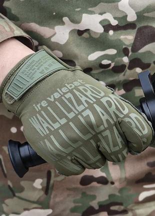 Стрелковые тактические полнопалые летние перчатки wallizard tactical ( олива / койот )