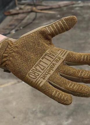 Стрелковые тактические полнопалые летние перчатки wallizard tactical ( олива / койот )