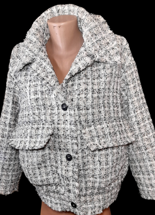 Новая женская твидовая куртка бомпер