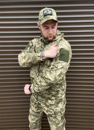Армійська військова польова літня куртка ріп-стоп з капюшоном піксель зсу6 фото