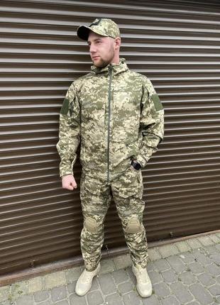 Армійська військова польова літня куртка ріп-стоп з капюшоном піксель зсу8 фото