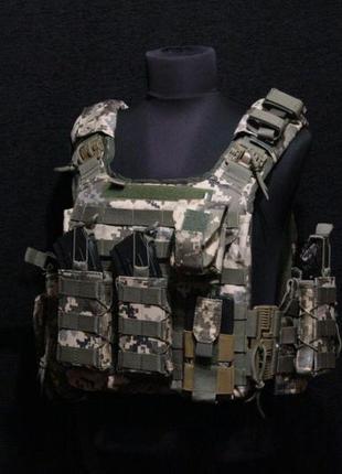 Штурмова плитоноска cordura 1000d з irr покритям (не бликує на пнб) піксель