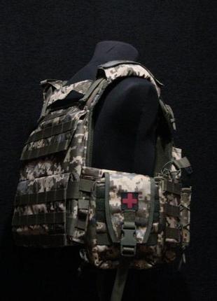 Штурмова плитоноска cordura 1000d з irr покритям (не бликує на пнб) піксель4 фото