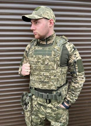 Плитоноская всу🔰 с боковыми карманами под кевлар🛡 ( пиксель & мультикам ) cordura 1000d1 фото