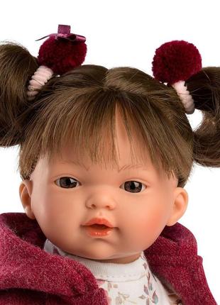 Эксклюзивная коллекционная кукла виниловая llorens звуковая с механизмом 33 см брюнетка с хвостиками4 фото