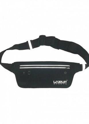 Сумка на пояс для бега liveup waist pack черный 34x9см ls3704