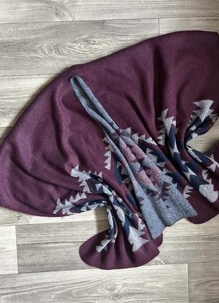 Стильний двосторонній шарф-пончо палантин