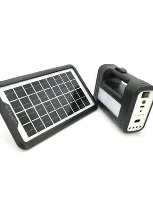 Портативна сонячна автономна система solar light dt-9006 панель похідні ліхтар радіо повербанк