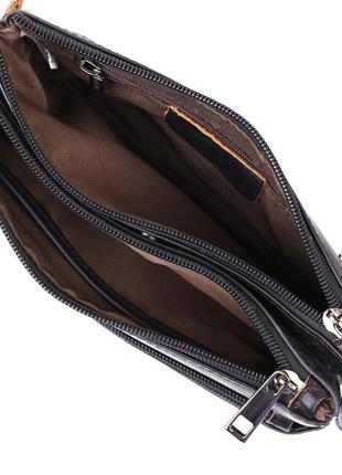 Мужская сумка на пояс из натуральной кожи vintage 20474 черный4 фото