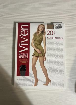 Колготки женские viv'en petty classic tights классические, с шортиками, 20 den, бронз, размер 2