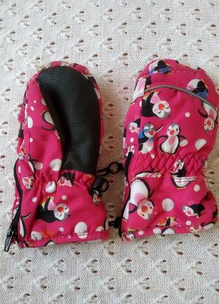 Теплі рукавички краги для дівчинки непромокаємі рукавиці зимові