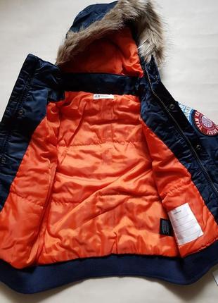 Утепленный бомбер h&m 7-8л, 128р 6