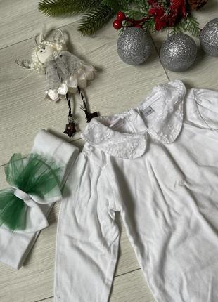 Новогодний комплект 🎄 боди повязочка и юбочка 62-68 размер4 фото