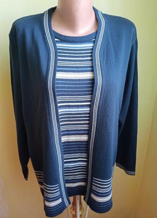 Жіночий одяг/ нова кофта светр з накидкою 💙56/58 великий розмір, акрил