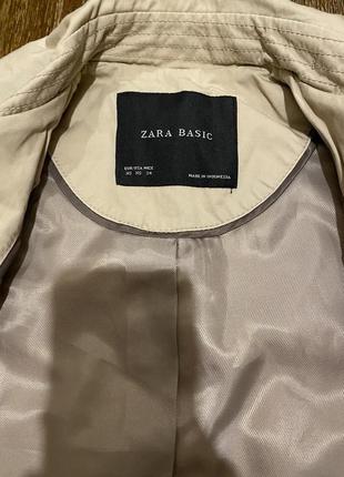 Крутой базовый коттоновый тренч плащ фирмы zara xs4 фото